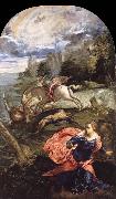 TINTORETTO, Jacopo Saint George,The Princess and the Dragon USA oil painting artist